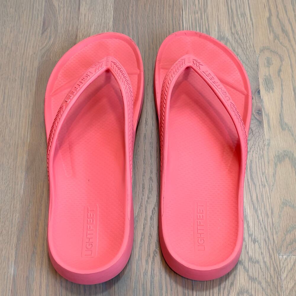Lightfeet Arch Support Flip Flop Orthotic Sandals Melon Pink Women’s Size 10 - Picture 4 of 7